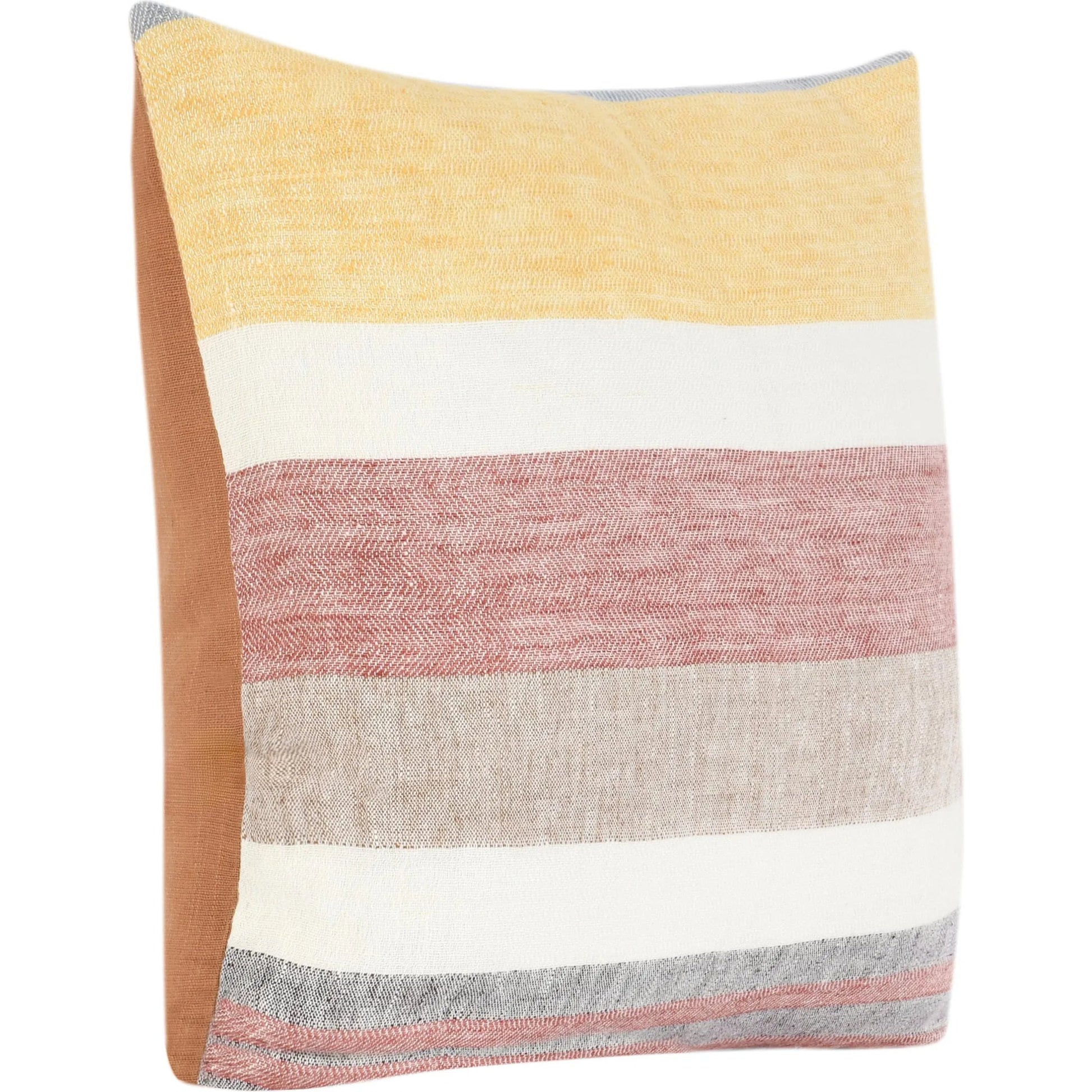 Crawford Multicolor Throw Pillow by Villa by Classic Home in red. Made from 100% belgian flax linen in a eclectic & global style.