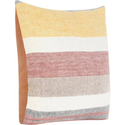 Crawford Multicolor Throw Pillow by Villa by Classic Home in red. Made from 100% belgian flax linen in a eclectic & global style.