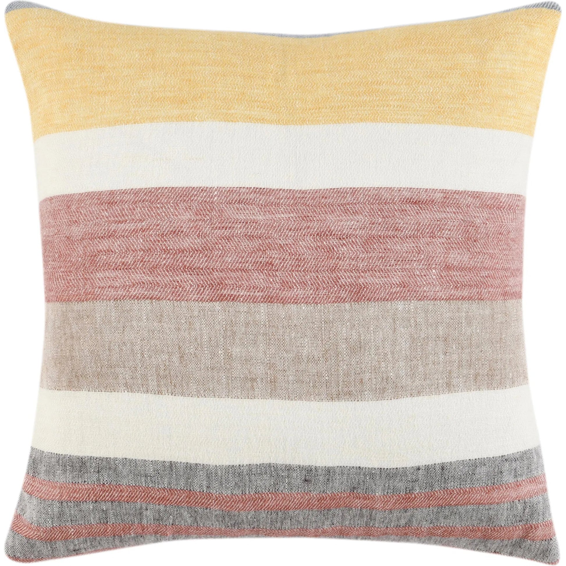 Crawford Multicolor Throw Pillow by Villa by Classic Home in red. Made from 100% belgian flax linen in a eclectic & global style.