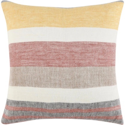 Crawford Multicolor Throw Pillow by Villa by Classic Home in red. Made from 100% belgian flax linen in a eclectic & global style.