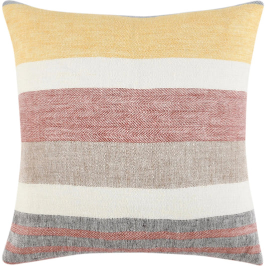 Crawford Multicolor Throw Pillow by Villa by Classic Home in red. Made from 100% belgian flax linen in a unique style.
