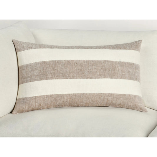 Cardner Belgian Linen Brown Throw Pillow by Villa by Classic Home in brown. Made from 100% belgian flax linen in a transitional style.