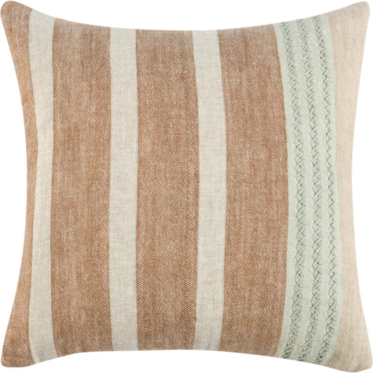 Cherry Belgian Linen Blend Throw Pillow by Villa by Classic Home in hazel brown. Made from 100% belgian flax linen in a unique style.