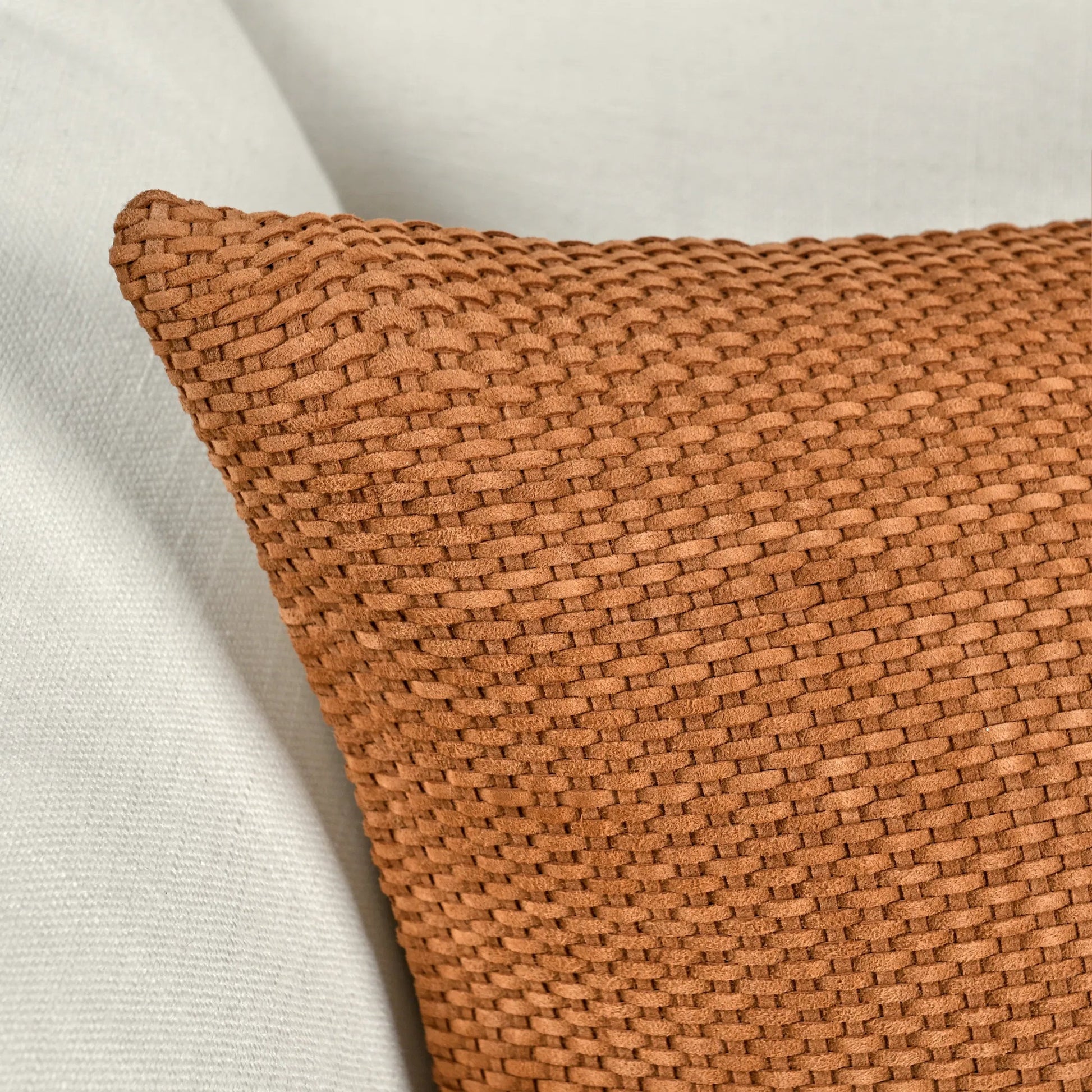 Bassinet Genuine Suede Leather Throw Pillow by Villa by Classic Home in brown. Made from 100% genuine suede leather in a eclectic & global style.