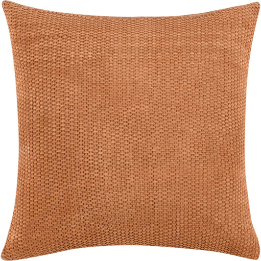 Bassinet Genuine Suede Leather Throw Pillow by Villa by Classic Home in brown. Made from 100% genuine suede leather in a eclectic & global style.