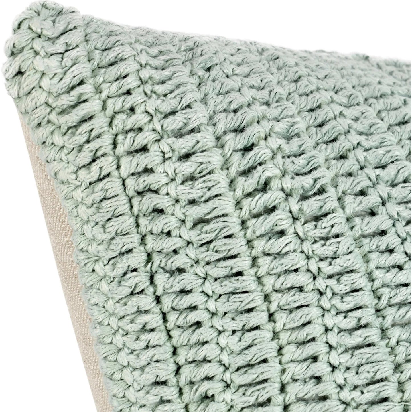 006 SI-2243846 | Closeup | Rina Belgian Linen Throw Pillow by Villa by Classic Home in sagebrush green. Made from 100% belgian flax linen in a transitional style.