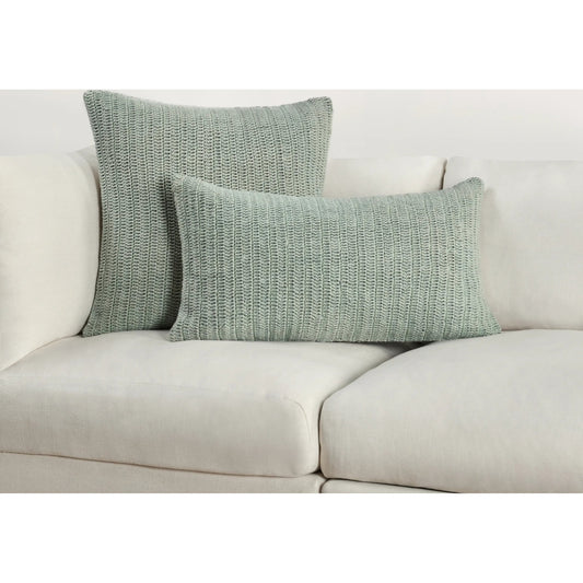 Rina Belgian Linen Throw Pillow by Villa by Classic Home in sagebrush green. Made from 100% belgian flax linen in a unique style.