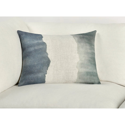 Foundation Belgian Linen Throw Pillow by Villa by Classic Home in blue. Made from 100% belgian flax linen in a transitional style.