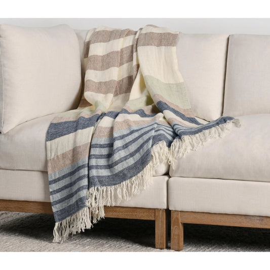 Crawford 100% Belgian Linen Throw Blanket by Villa by Classic Home. Made from 100% belgian flax linen in a unique style.