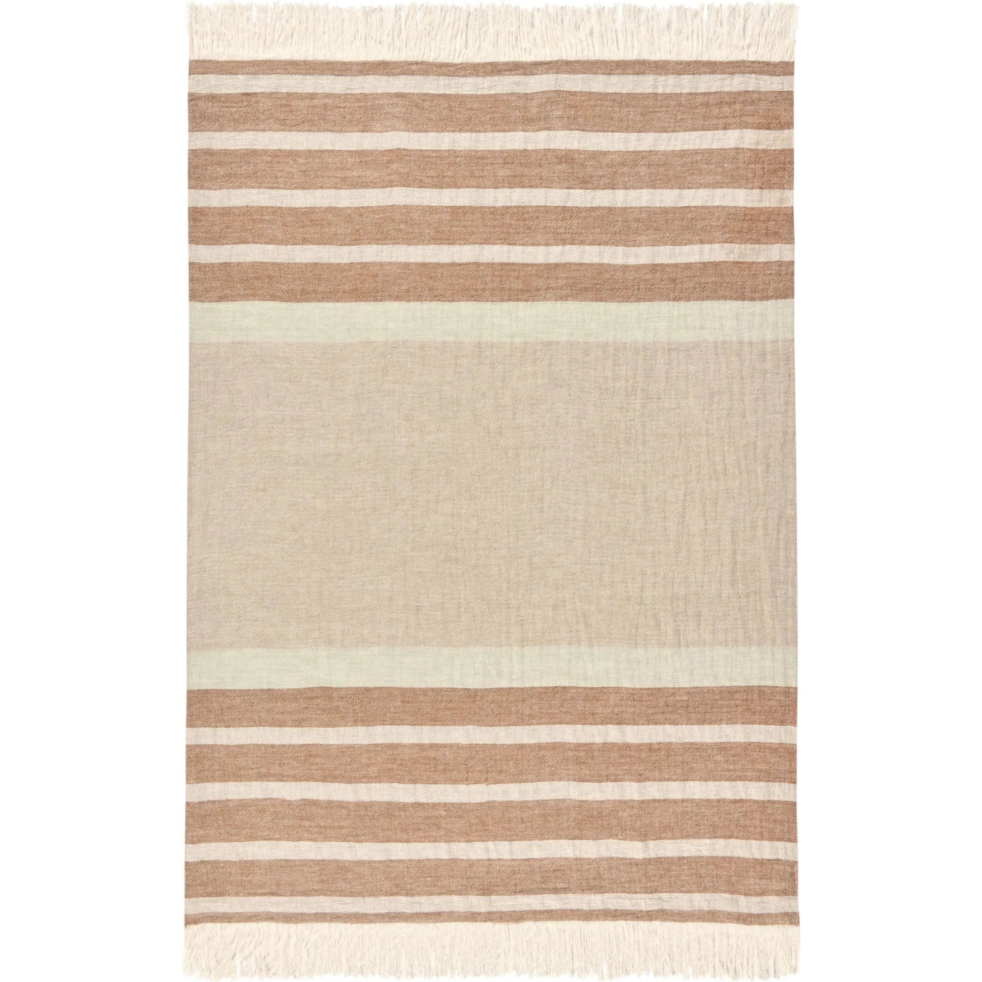 Sherry 100% Belgian Linen Throw Blanket by Villa by Classic Home in rust. Made from 100% belgian flax linen in a transitional style.