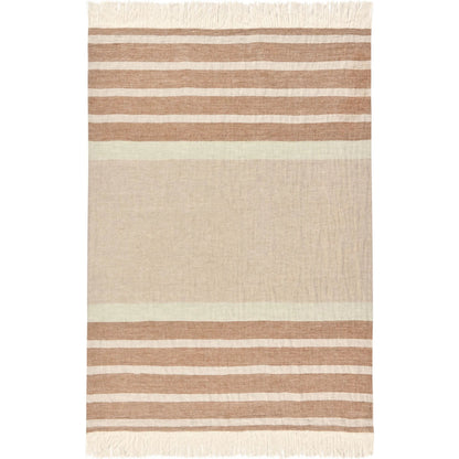Sherry 100% Belgian Linen Throw Blanket by Villa by Classic Home in rust. Made from 100% belgian flax linen in a transitional style.