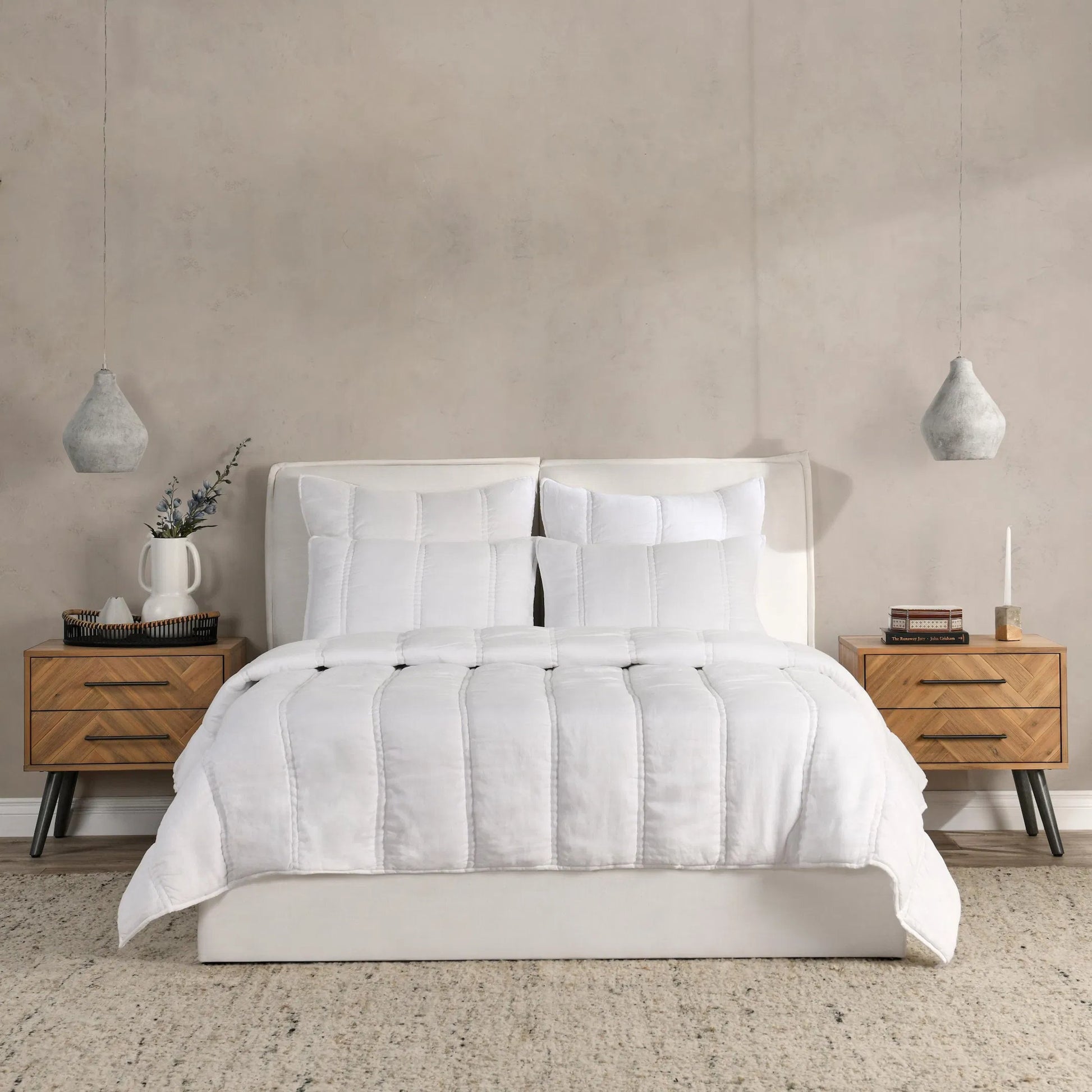 Rowen Cloud Quilt by Villa by Classic Home. Made from 100% ramie in a transitional style.