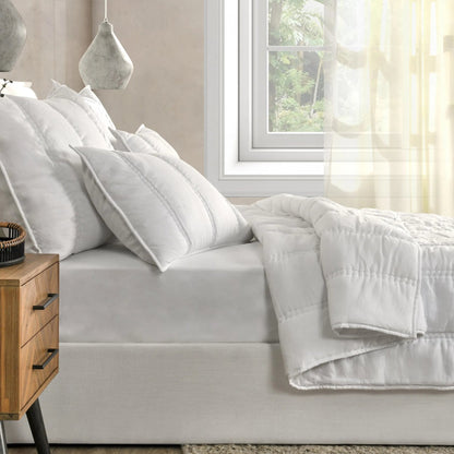 Rowen Cloud Quilt by Villa by Classic Home. Made from 100% ramie in a transitional style.