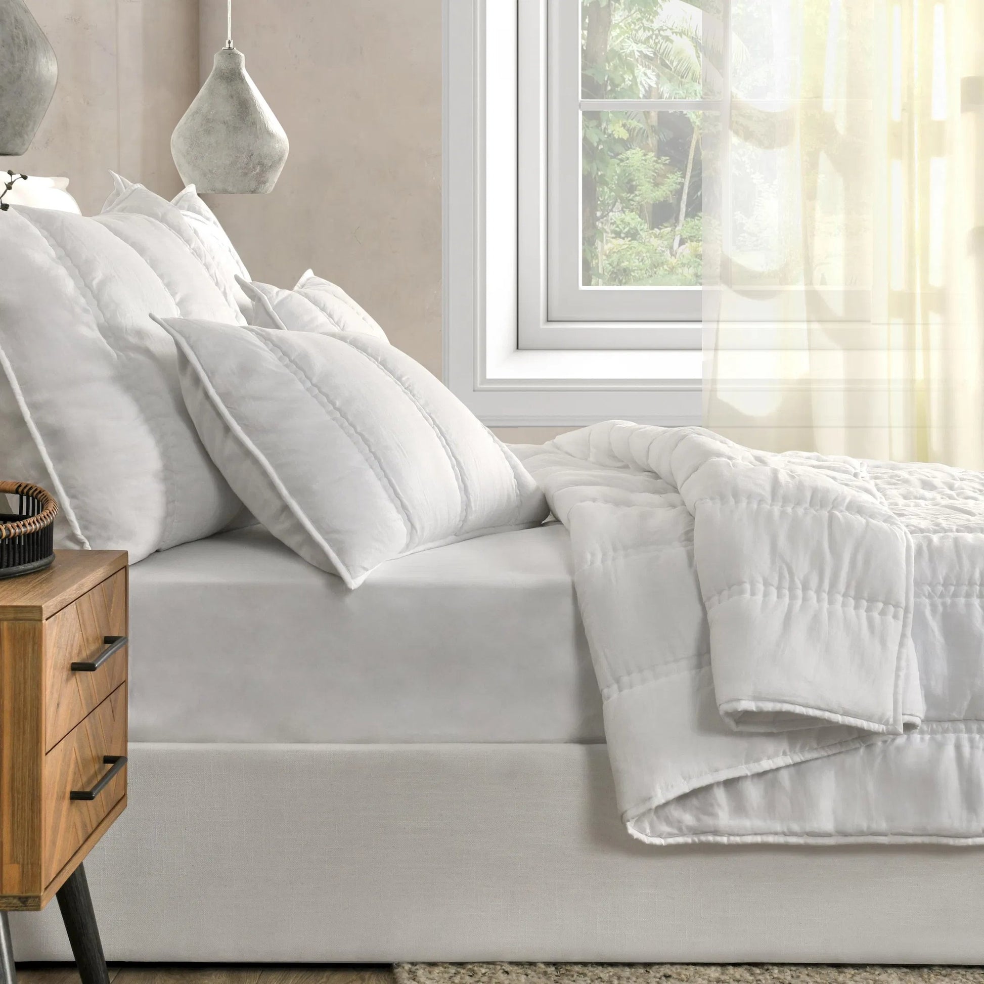 Rowen Cloud Quilt by Villa by Classic Home. Made from 100% ramie in a transitional style.