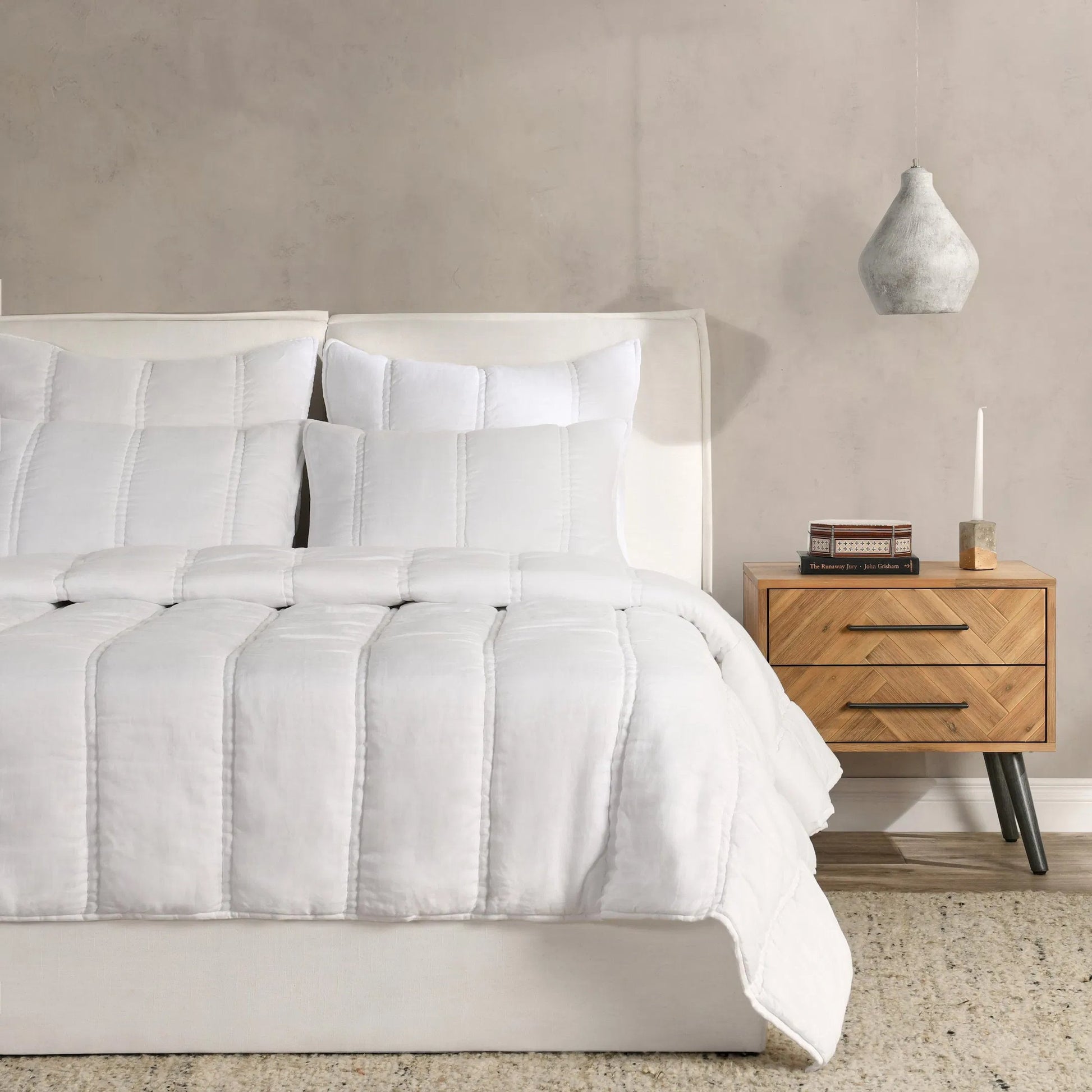Rowen Cloud Quilt by Villa by Classic Home. Made from 100% ramie in a transitional style.