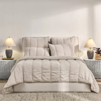 Rowen Cloud Quilt by Villa by Classic Home. Made from 100% ramie in a transitional style.