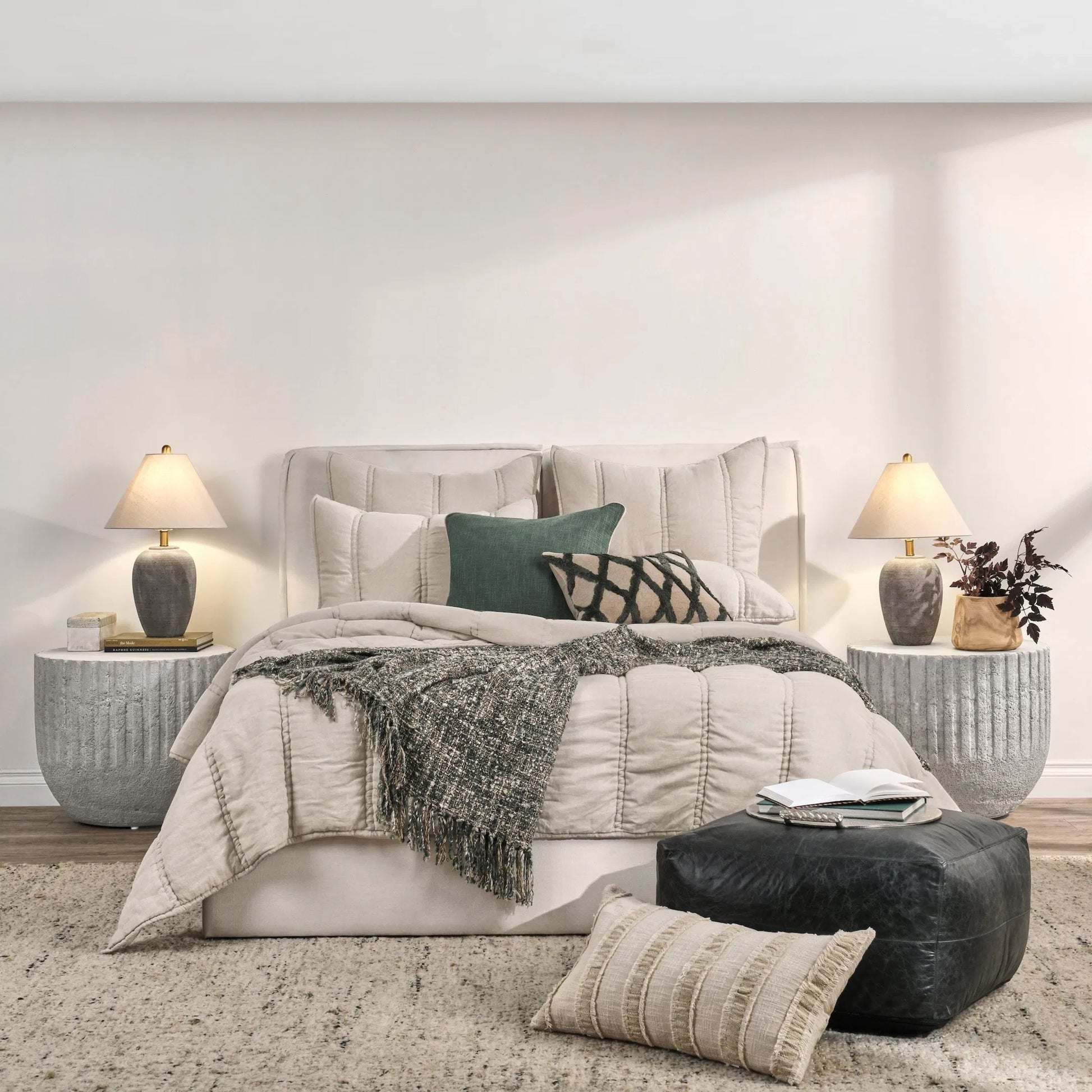 Rowen Cloud Quilt by Villa by Classic Home. Made from 100% ramie in a transitional style.