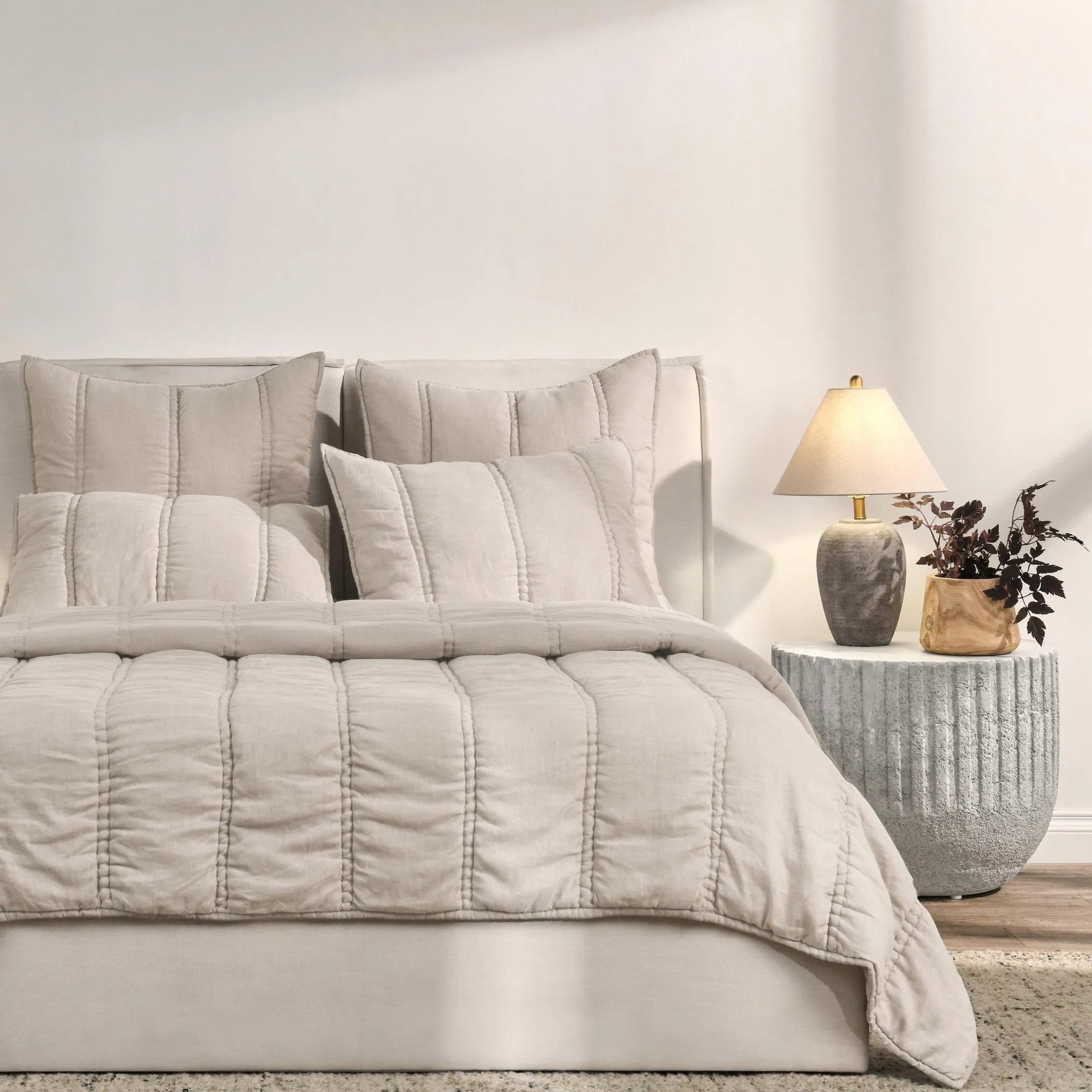 Rowen Cloud Quilt by Villa by Classic Home. Made from 100% ramie in a transitional style.