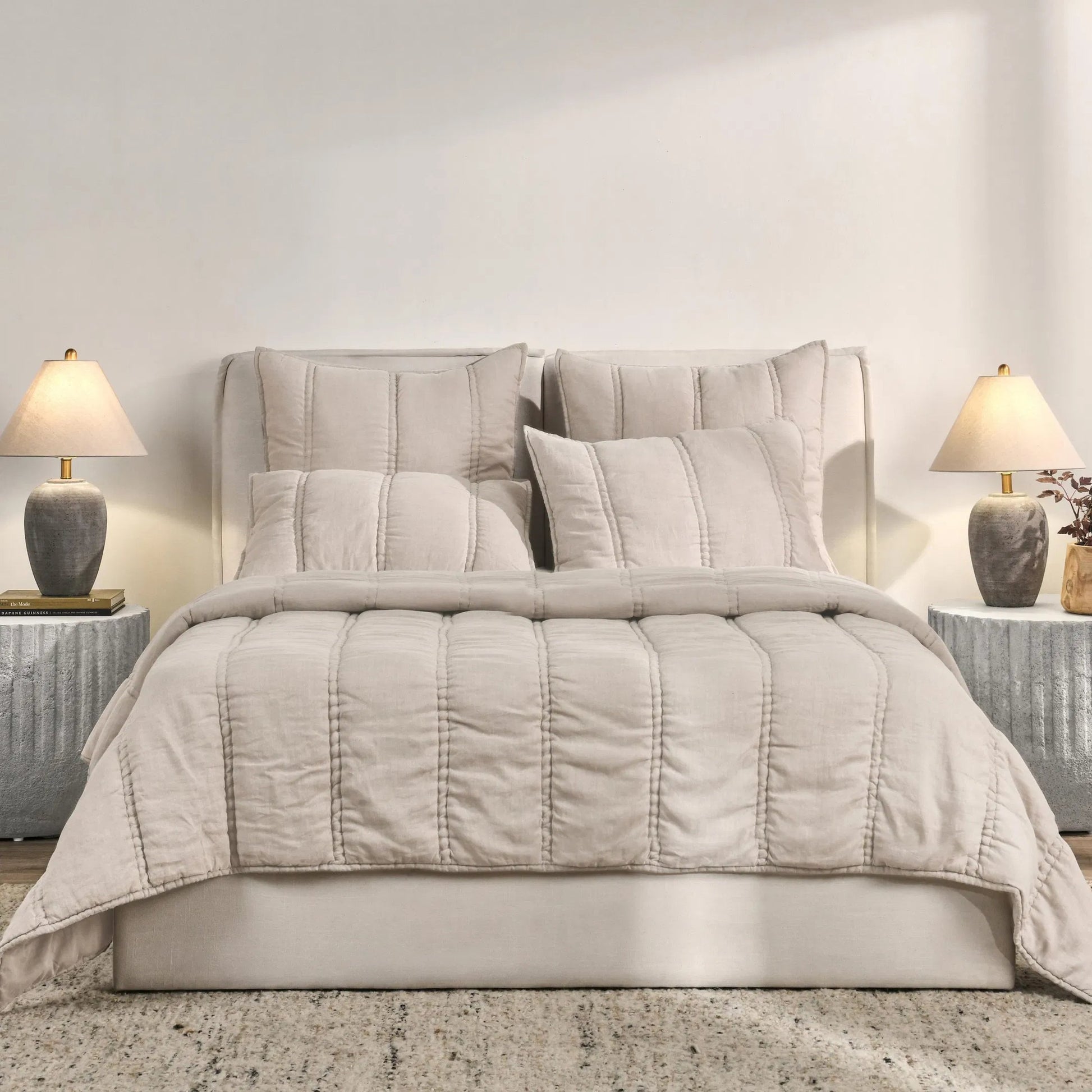 Rowen Cloud Quilt by Villa by Classic Home. Made from 100% ramie in a transitional style.