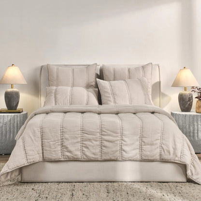 Rowen Cloud Quilt by Villa by Classic Home. Made from 100% ramie in a transitional style.