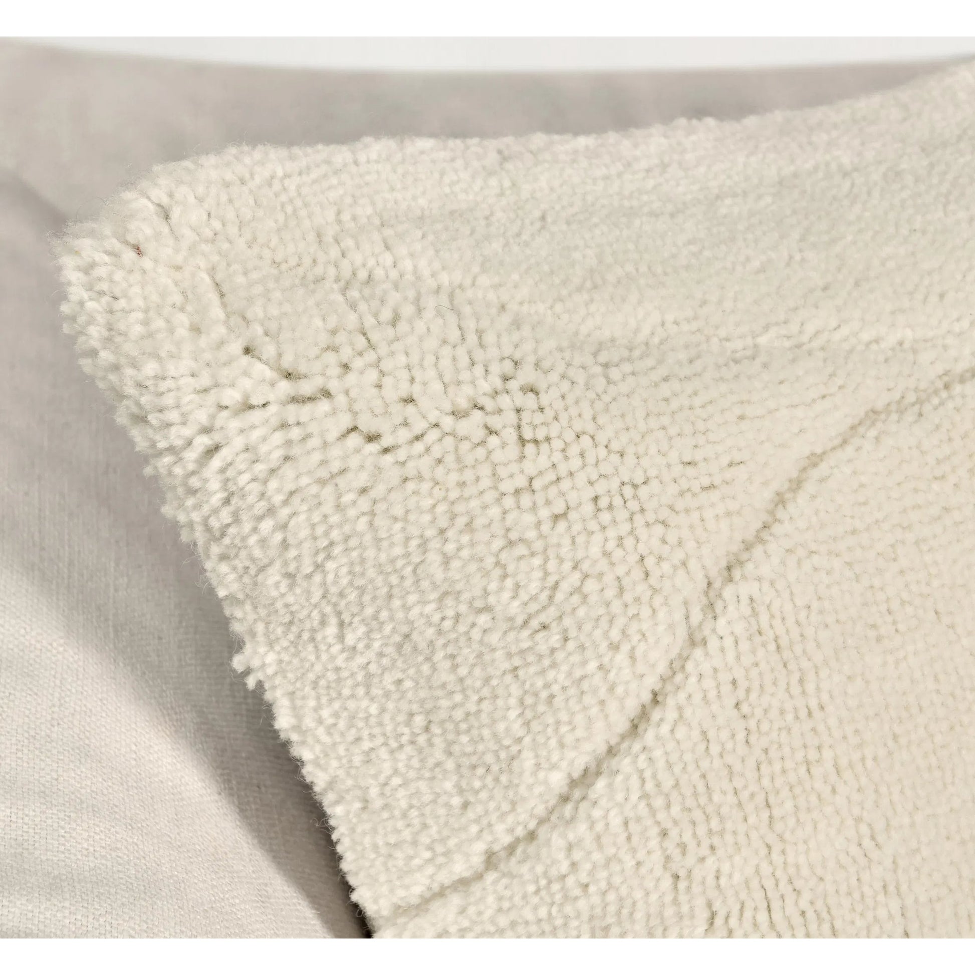 Mercer Wool Blend Fabric Throw Pillow by Villa by Classic Home in ivory. Made from 90% wool, 10% cotton in a transitional style.