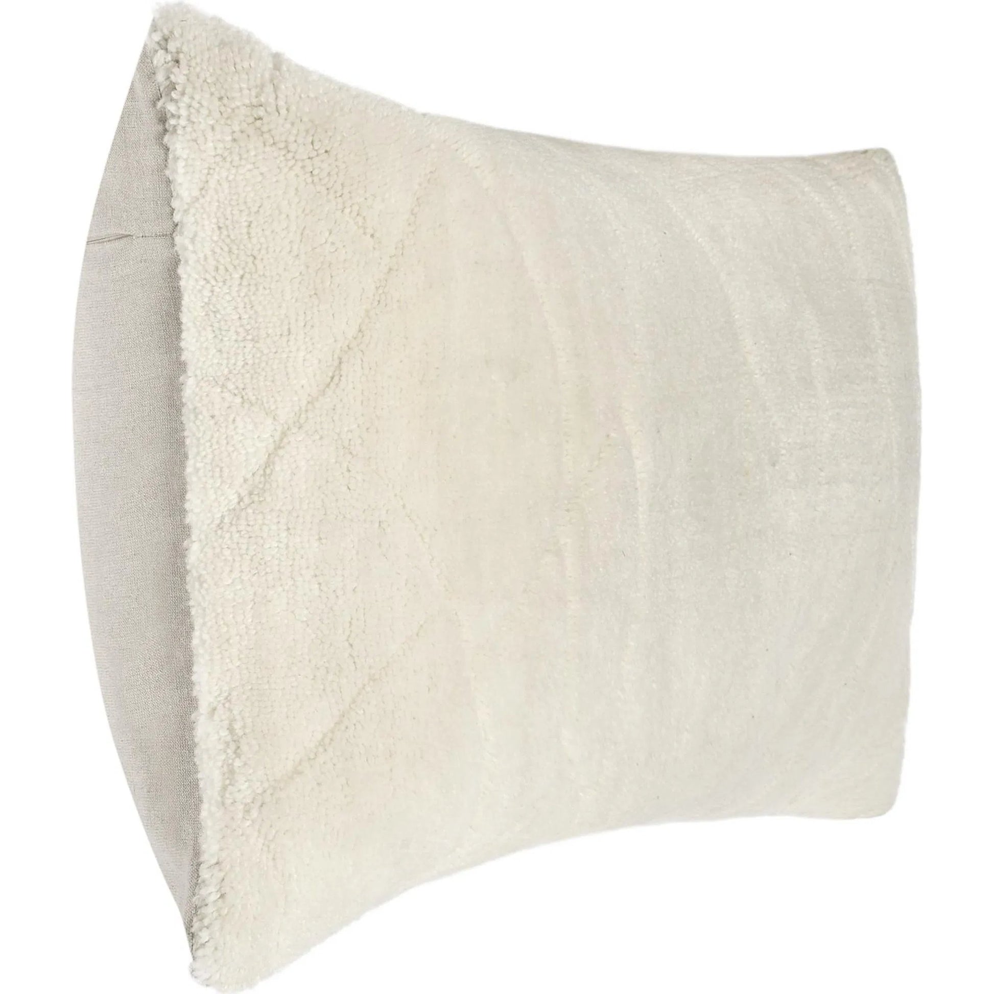 Mercer Wool Blend Fabric Throw Pillow by Villa by Classic Home in ivory. Made from 90% wool, 10% cotton in a transitional style.