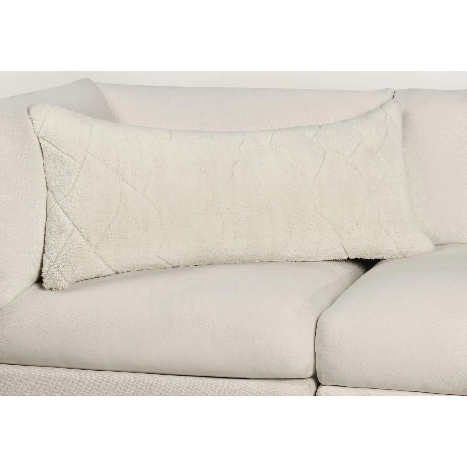 Mercer Wool Blend Fabric Throw Pillow by Villa by Classic Home in ivory. Made from 90% wool, 10% cotton in a transitional style.