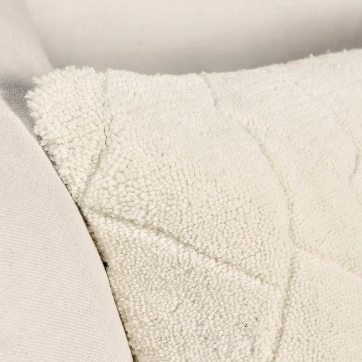 012 SI-2243852 | Closeup | Mercer Wool Blend Fabric Throw Pillow by Villa by Classic Home in ivory. Made from 90% wool, 10% cotton in a transitional style.