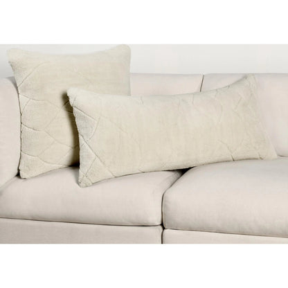 Mercer Wool Blend Fabric Throw Pillow by Villa by Classic Home in ivory. Made from 90% wool, 10% cotton in a transitional style.
