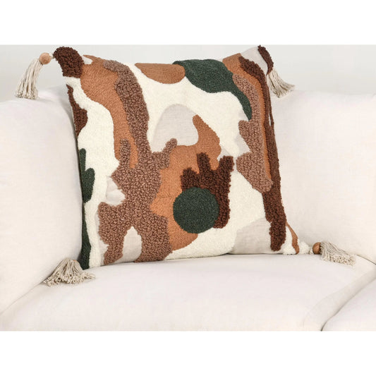 Caney Linen Blend Throw Pillow by Villa by Classic Home in chestnut. Made from 50% cotton, 50% linen in a unique style.
