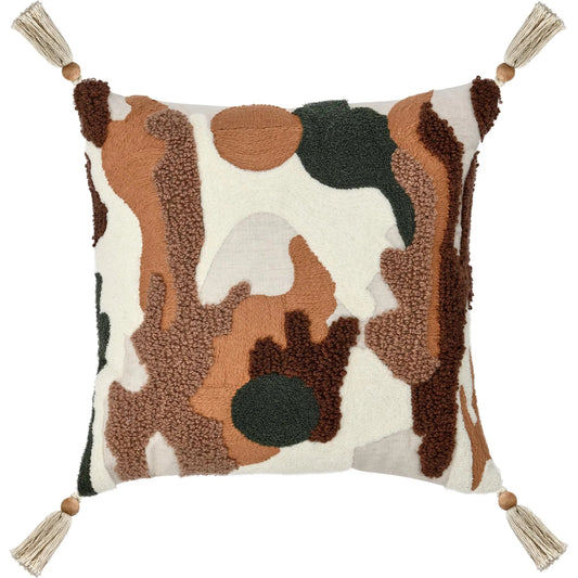 Caney Linen Blend Throw Pillow by Villa by Classic Home in chestnut. Made from 50% cotton, 50% linen in a unique style.