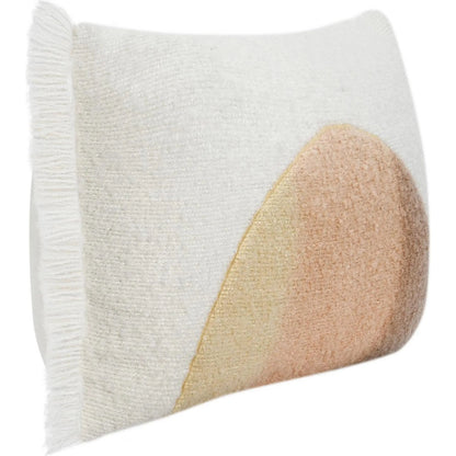 Rahun Hand-Dip Dyed Throw Pillow by Villa by Classic Home in ivory. Made from 70% wool acrylic, 30% polyester in a transitional style.
