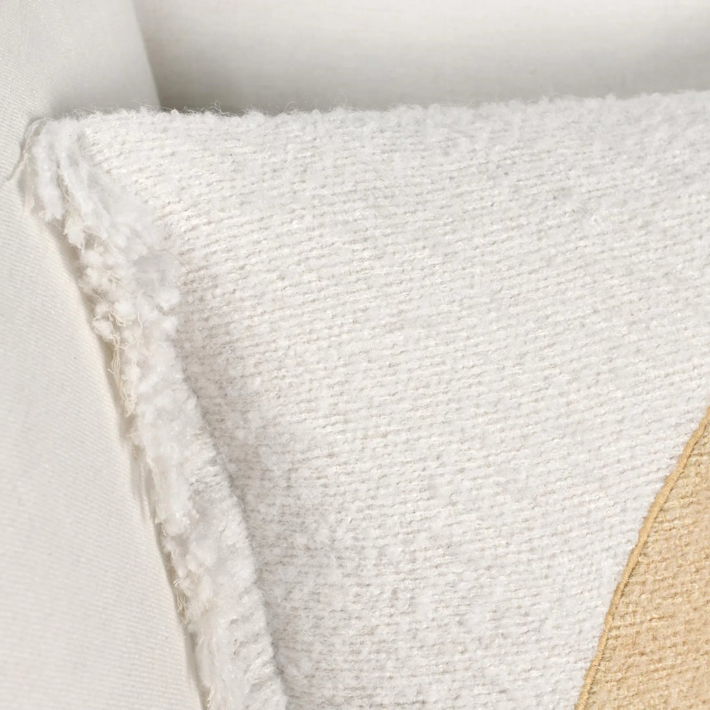 005 SI-2243857 | Closeup | Rahun Hand-Dip Dyed Throw Pillow by Villa by Classic Home in ivory. Made from 70% wool acrylic, 30% polyester in a transitional style.