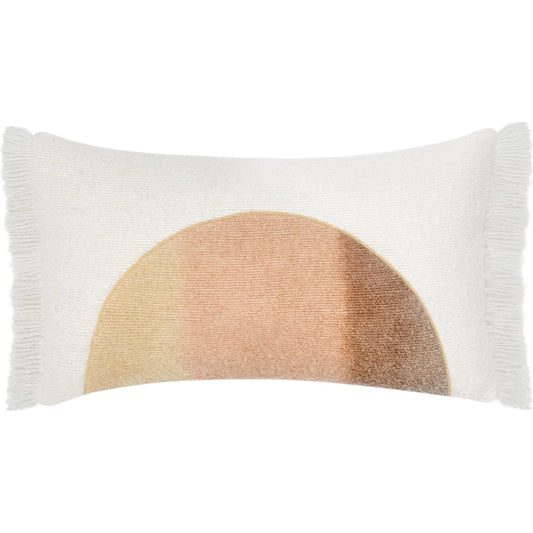 Rahun Hand-Dip Dyed Throw Pillow by Villa by Classic Home in ivory. Made from 70% wool acrylic, 30% polyester in a unique style.