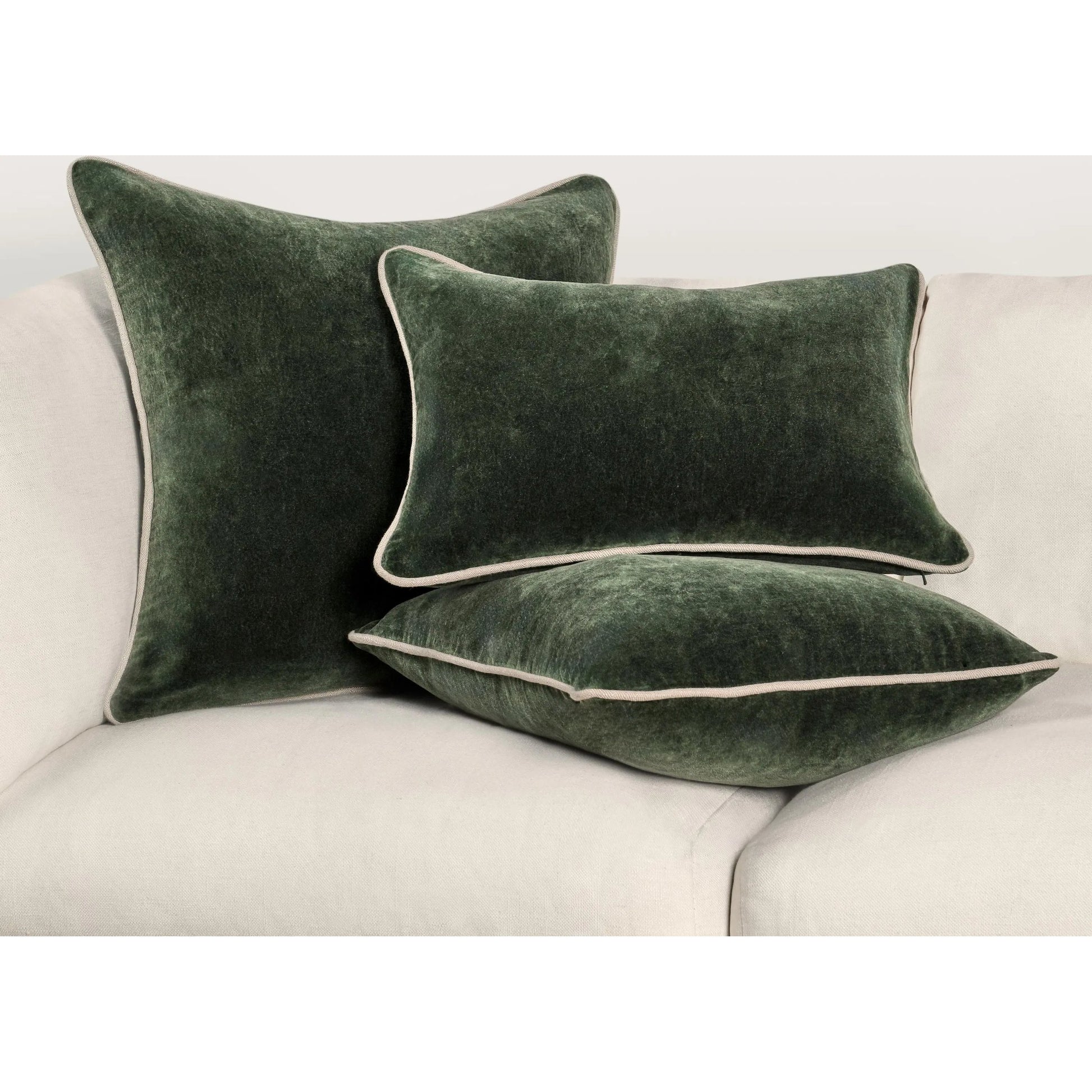 Heirloom Velvet Pillow by Villa by Classic Home in green. Made from 100% cotton in a unique style.