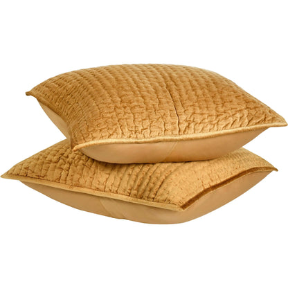 Bari Velvet Honey Gold Sham by Villa by Classic Home in gold. Made from front: 100% rayon velvet, back: 100% solid cotton back in a eclectic & global style.