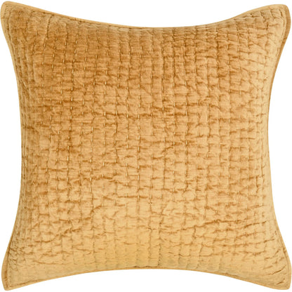 Bari Velvet Honey Gold Sham by Villa by Classic Home in gold. Made from front: 100% rayon velvet, back: 100% solid cotton back in a eclectic & global style.