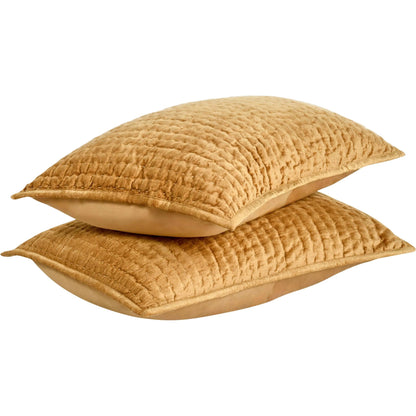 Bari Velvet Honey Gold Sham by Villa by Classic Home in gold. Made from front: 100% rayon velvet, back: 100% solid cotton back in a eclectic & global style.