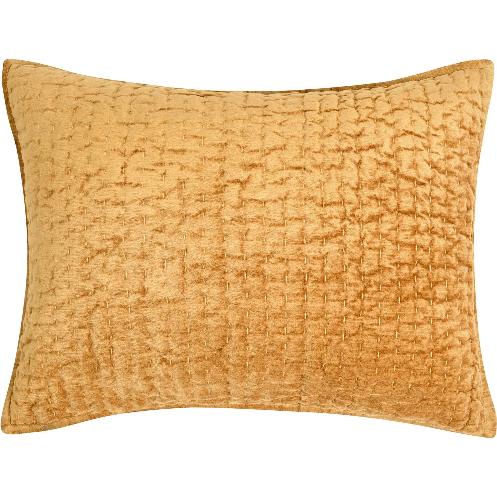 Bari Velvet Honey Gold Sham by Villa by Classic Home in gold. Made from front: 100% rayon velvet, back: 100% solid cotton back in a eclectic & global style.