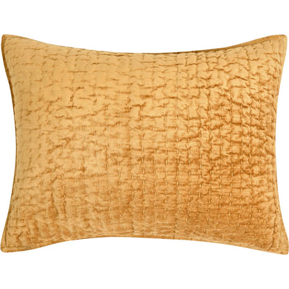 Bari Velvet Honey Gold Sham by Villa by Classic Home in gold. Made from front: 100% rayon velvet, back: 100% solid cotton back in a eclectic & global style.