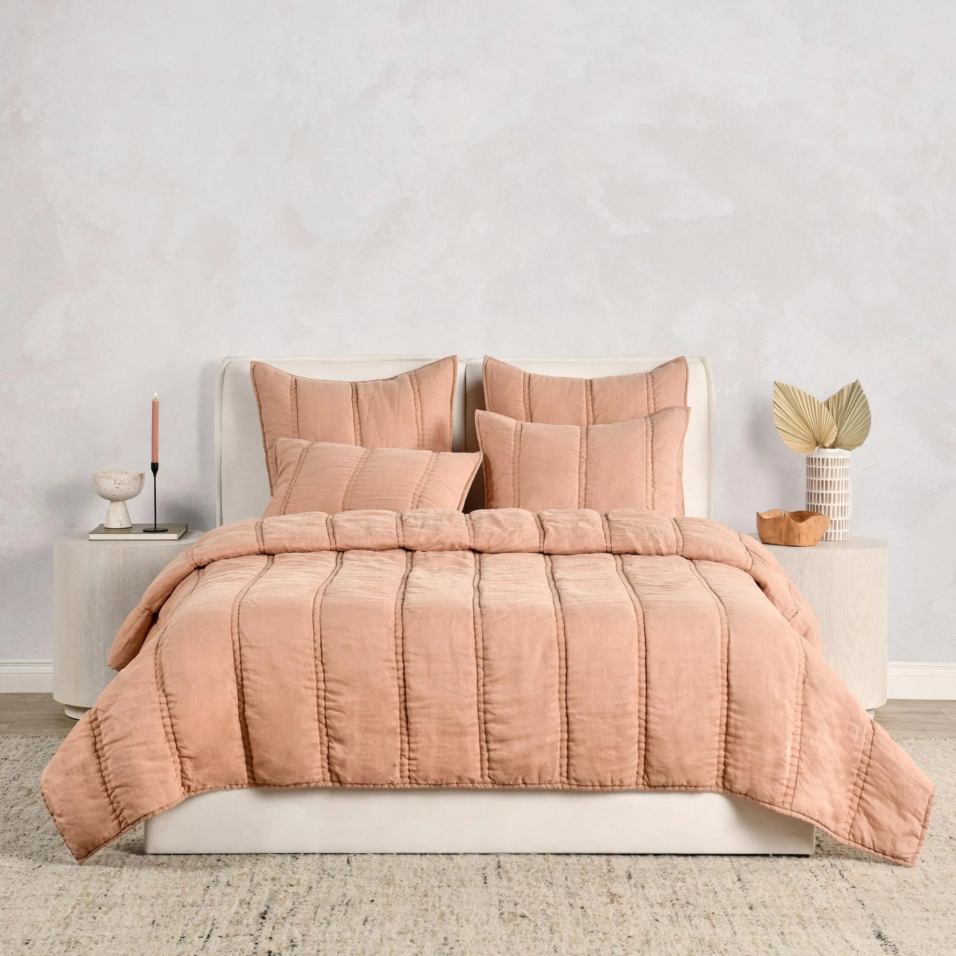 Rowen Cloud Quilt by Villa by Classic Home. Made from 100% ramie in a transitional style.