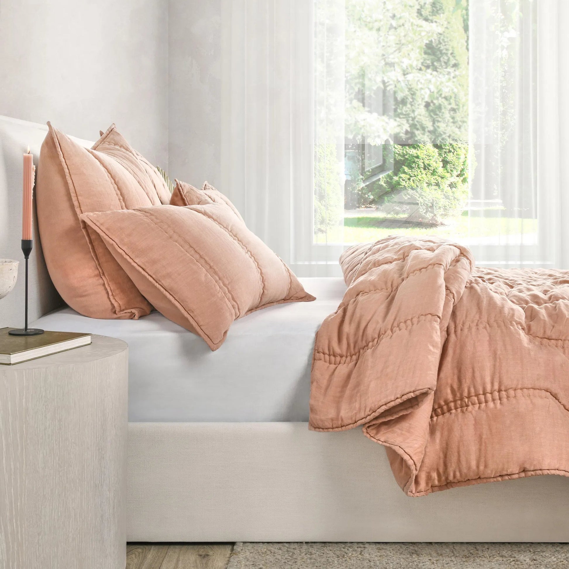 Rowen Cloud Quilt by Villa by Classic Home. Made from 100% ramie in a transitional style.