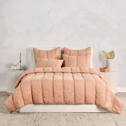 Rowen Cloud Quilt by Villa by Classic Home. Made from 100% ramie in a transitional style.