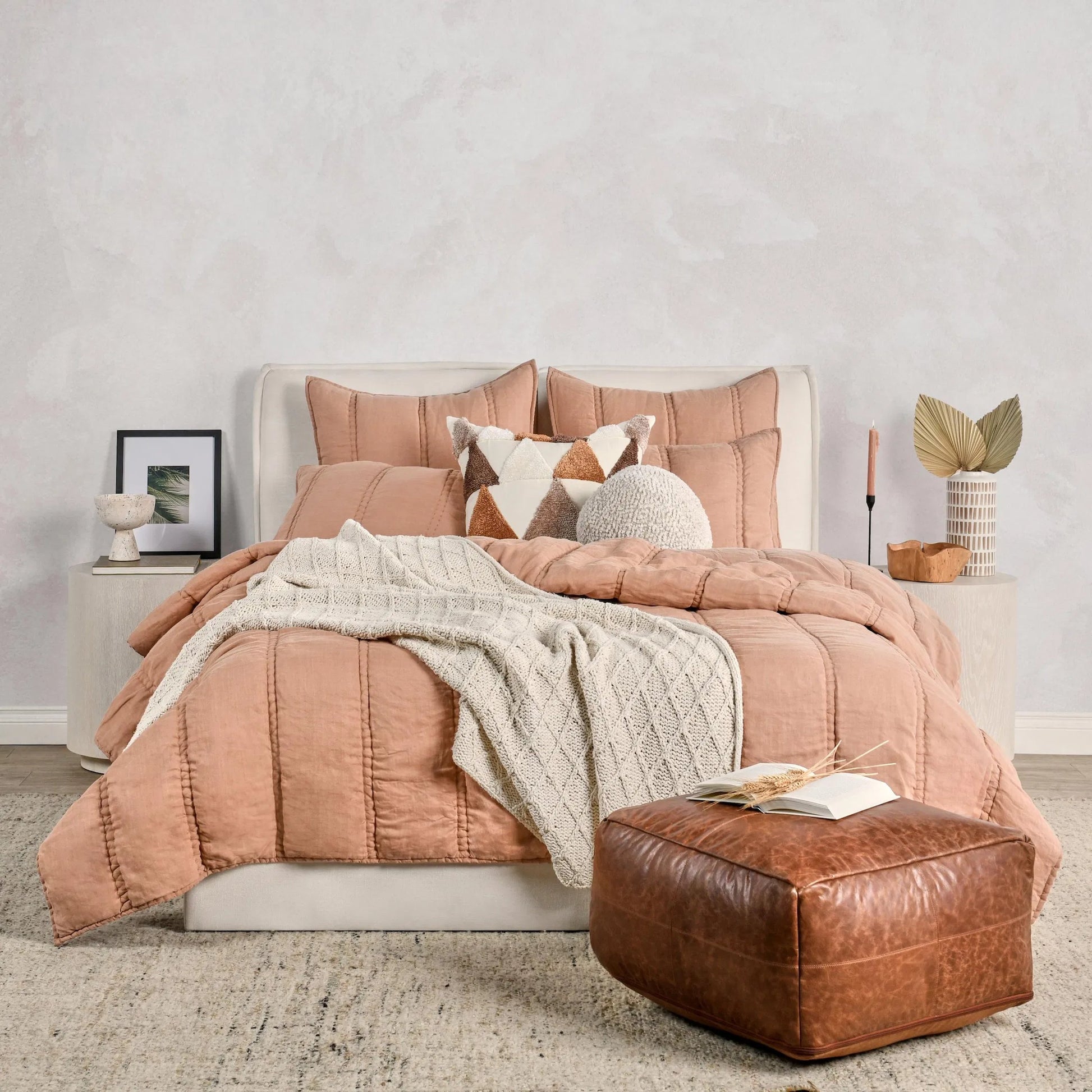 Rowen Cloud Quilt by Villa by Classic Home. Made from 100% ramie in a transitional style.