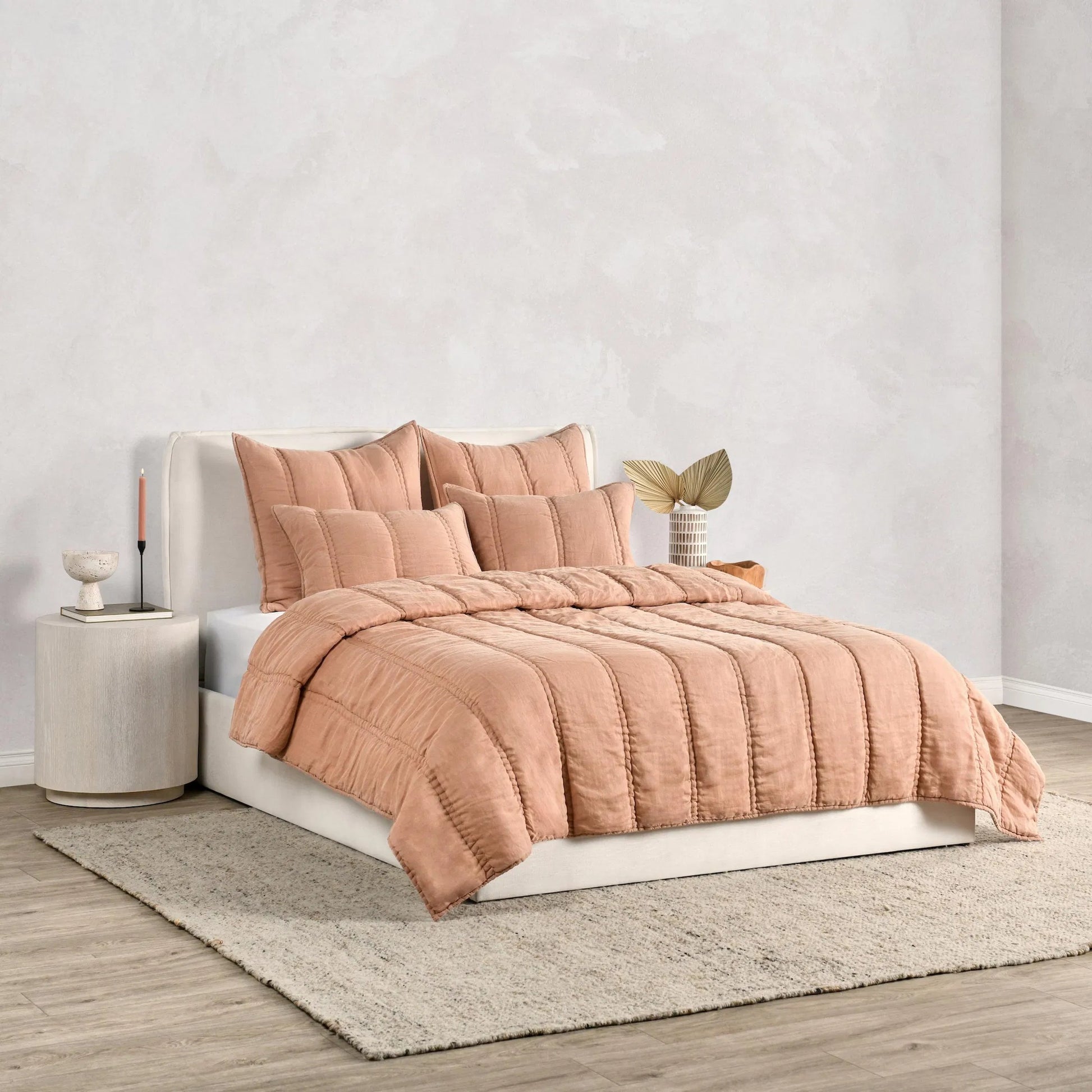 Rowen Cloud Quilt by Villa by Classic Home. Made from 100% ramie in a transitional style.