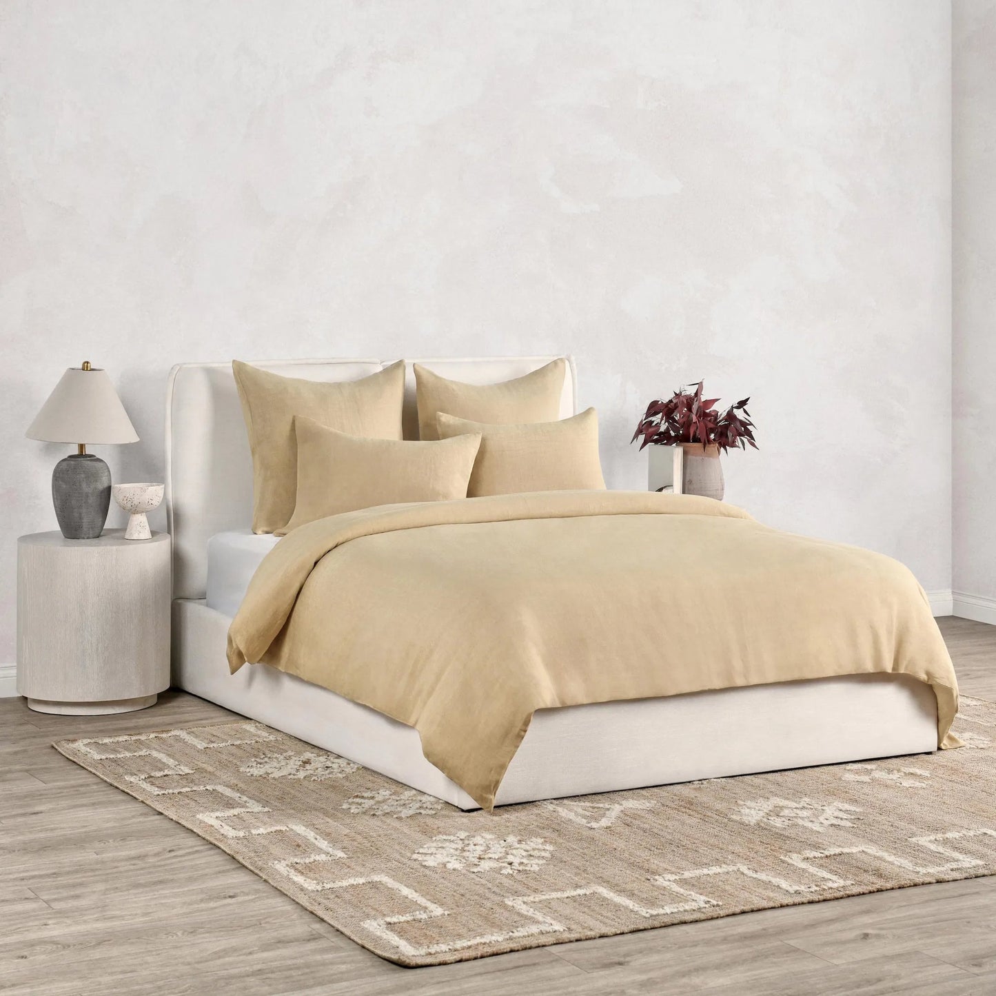 012 SI-2256405 | Lifestyle | Paloma Hemp Ochre Duvet by Villa by Classic Home. Made from 100% hemp in a transitional style.