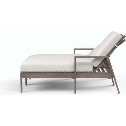 Laguna Outdoor Chaise Lounge by Sunset West in browns. Made from aluminum in a modern style.