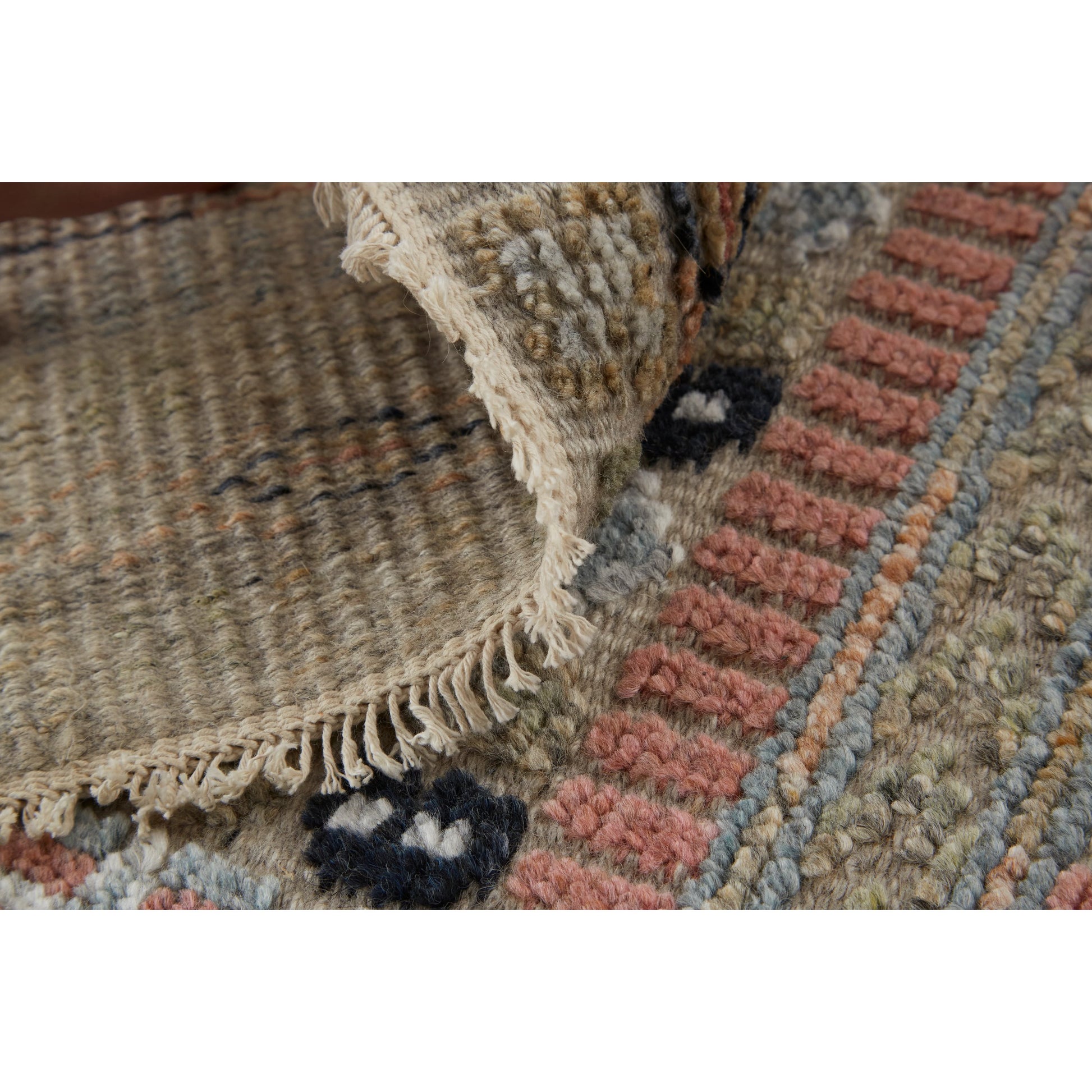 Payton Transitional Stripes Rug - 6498F by Feizy in tan, orange, blue. Made from viscose, wool in a unique style.