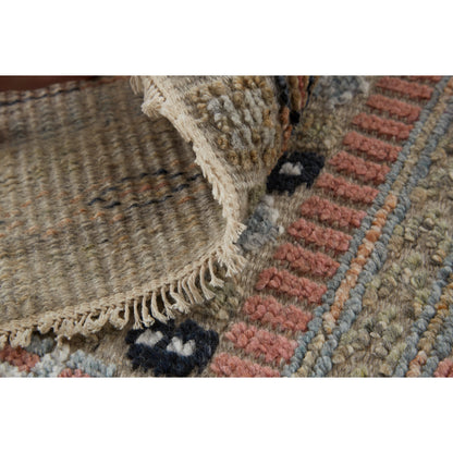 Payton Transitional Stripes Rug - 6498F by Feizy in tan, orange, blue. Made from viscose, wool in a unique style.