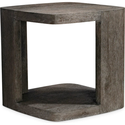 Boyle Side Table by Bernhardt in porcini. Made from wood in a transitional style.